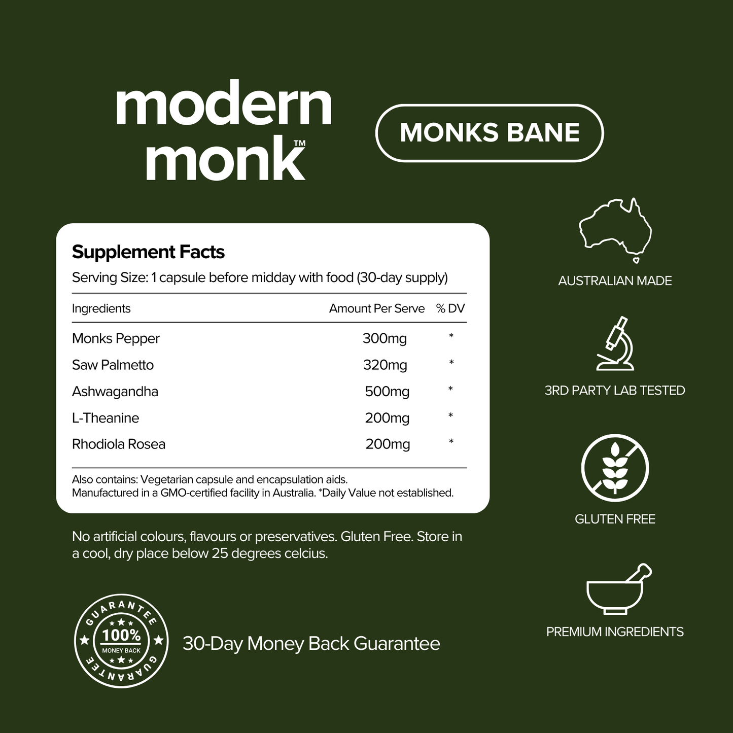 MONKS BANE (30 capsules) - Balanced Libido Support